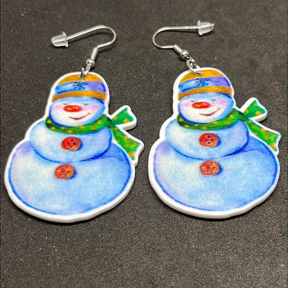 Earrings Christmas snowman